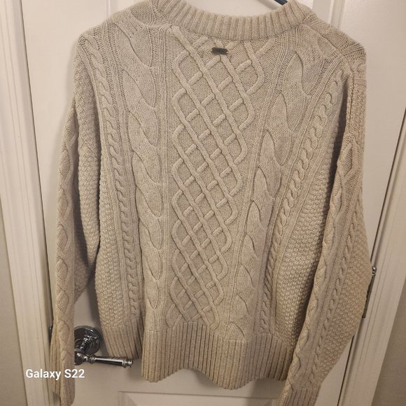 Barbour Daffodil Knit Crew Neck Sweater Oatmeal Cream Women's Size: 6 WORN 2x - Picture 8 of 9